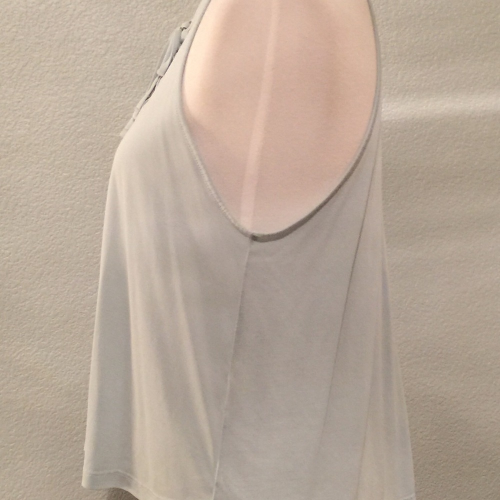 Mint Green Sleeveless Lace-up Front Cami Tank, M - Picture 5 of 7